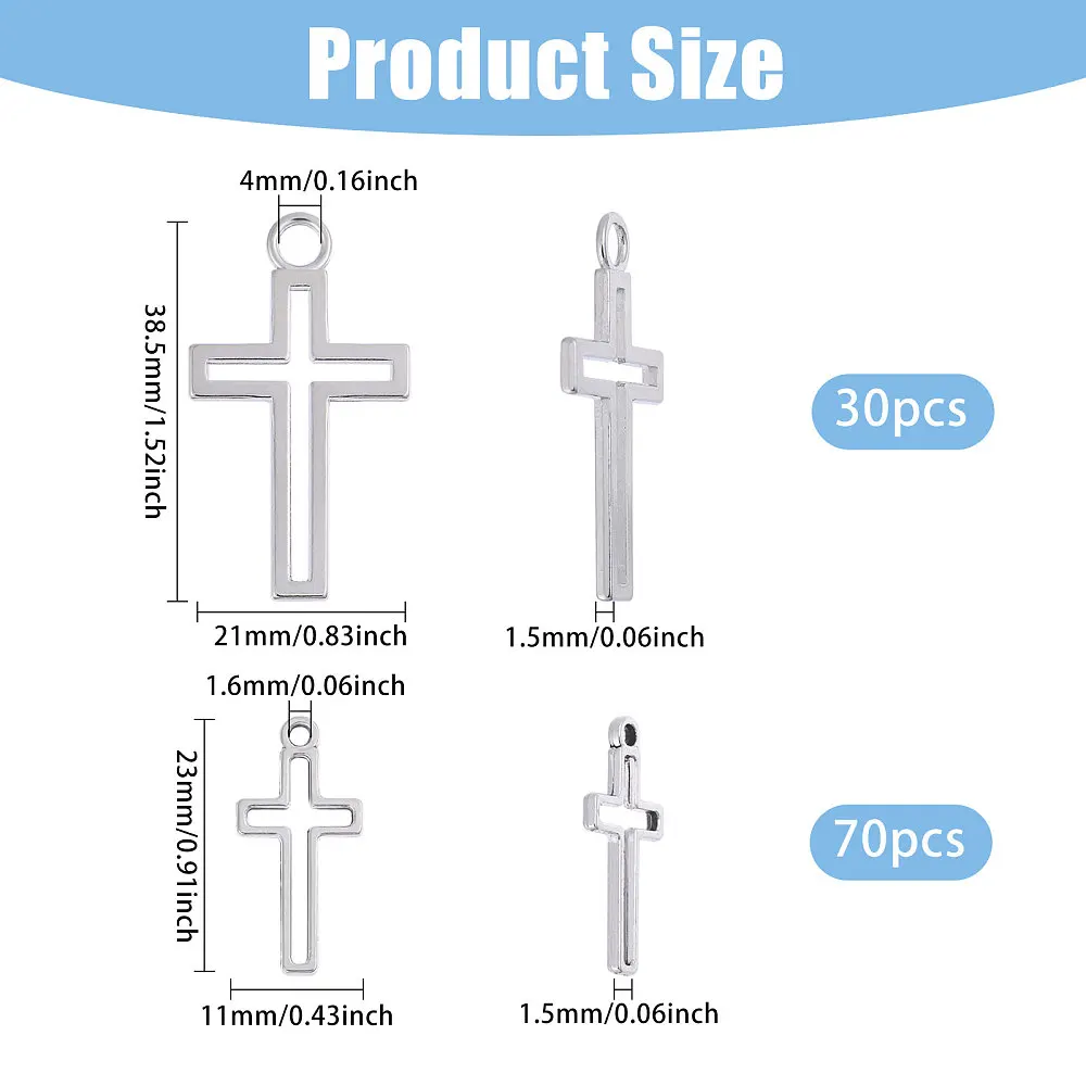 100 Pcs 2 Style Shape Open Back Bezel Pendants Hollow Frame Charms for DIY UV Resin DIY Jewelry Earring Making Platinum