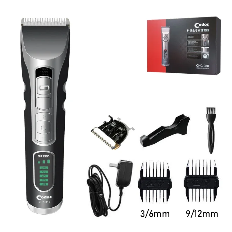 Codos CHC-918 Tondeuse à cheveux professionnelle pour hommes avec chargeur horizontal Tondeuse à cheveux Machine de coupe de cheveux sans fil