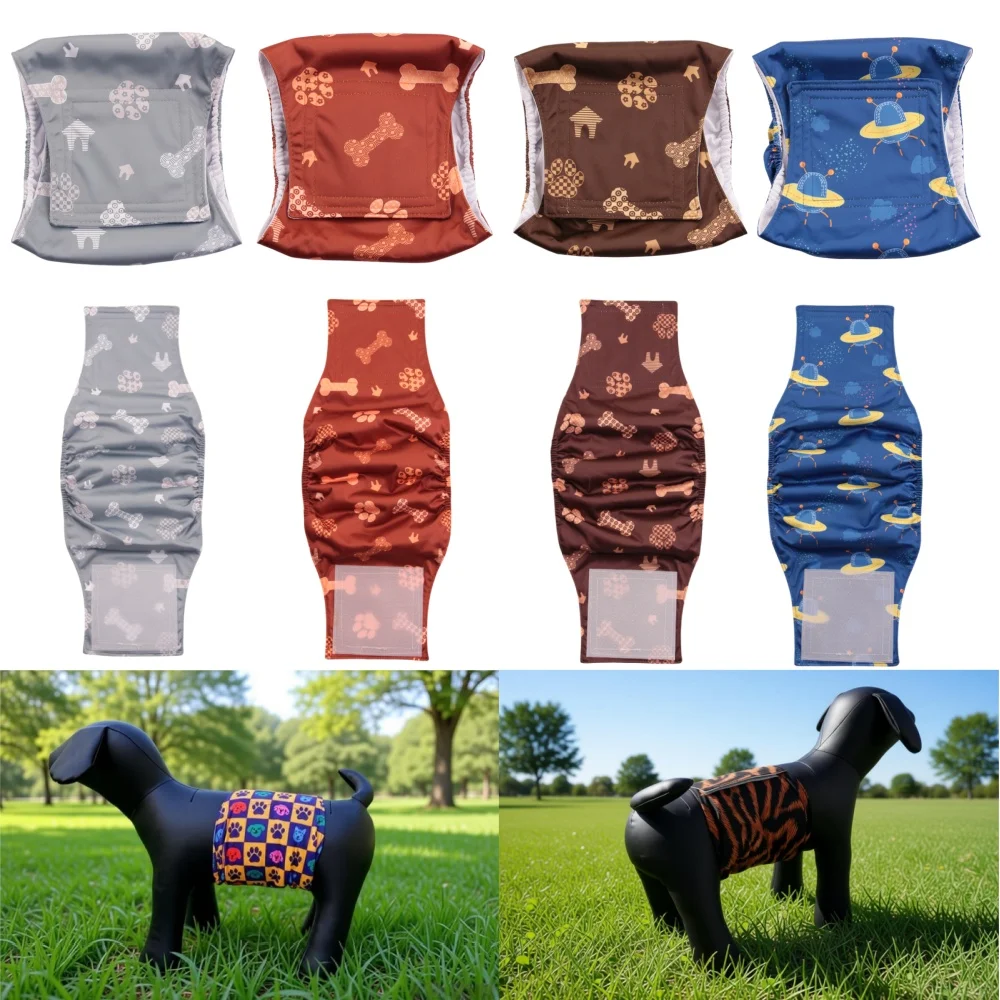 1/2/3/4PCS Belly Bands for Male Dogs Reusable Doggie Diapers Absorbent Doggy Wraps with Adjustable Fastener for Big Small Dog