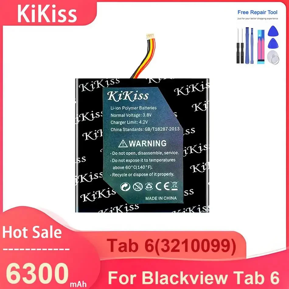 

KiKiss Tablet Battery For Blackview Tab 6 ,Tab 6(3210099) 6300mAh Batteries ,with Tools