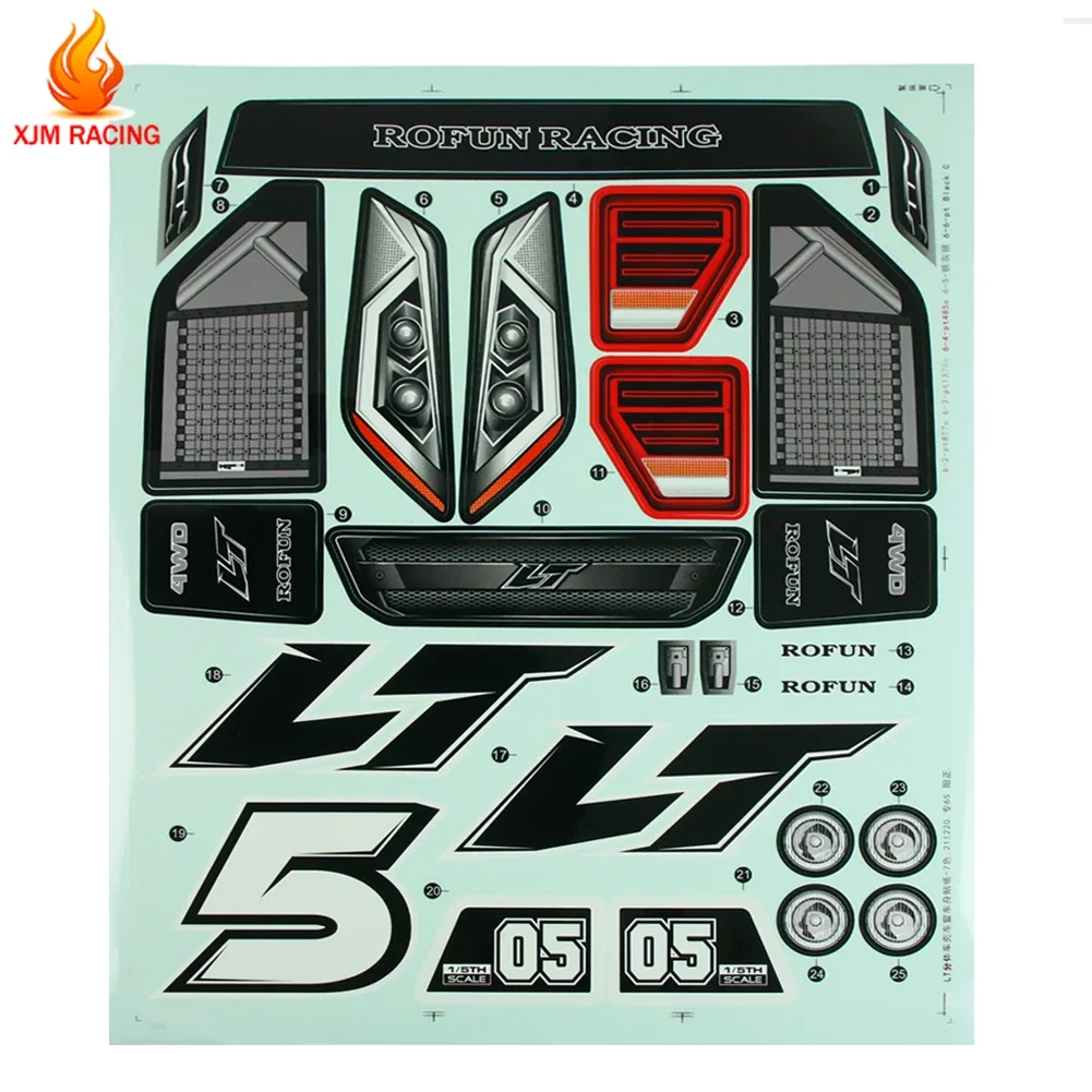 Decal / Stickers FOR 1/5 LOSI 5IVE-T ROVAN LT RC CAR PARTS