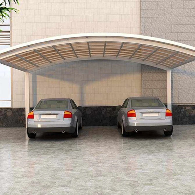 OneAlu Zen Garden Carport: Arched Aluminum Canopy with Translucent Roof for Japanese Villa Courtyards