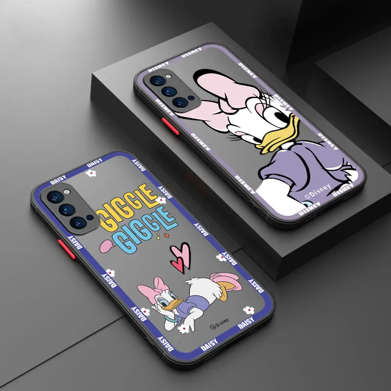 Disney Donald Daisy Duck Frosted Phone Case For OPPO A57 A58 A74 A78 A94 A55 A98 5G A15 A16 A17 A31 A36 A38 A52 A59 A53 A93 2020