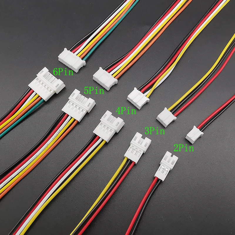 5 Pairs Mini Micro JST 2.0mm Pitch PH 2.0 Male Female Connector 2/3/4/5/6 Pin PH2.0 Plug Socket With Wires Cables 200MM 26AWG