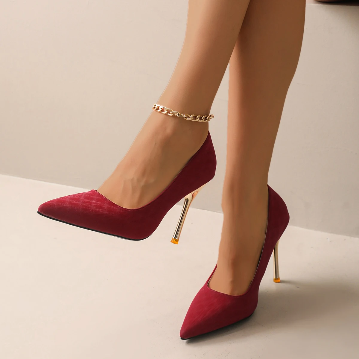 

2025 Women Sexy High Heels Shoes Pointed Toe Pumps Solid Color Shallow Shoes Women Mouth Elegant Sexy Comfortable Pumps Women