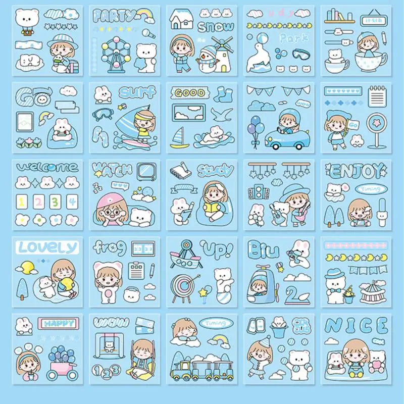 สติกเกอร์ตกแต่งไดอารี่รูปสัตว์น่ารักๆ20ชิ้น/เซ็ต