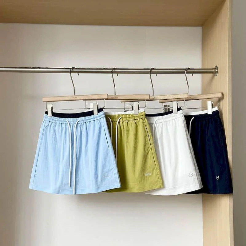 

Parachute Skirts Workwear Contrast Color Elastic Waist A-line Summer Thin Vintage Streetwear Korean Popular Women's Clothes