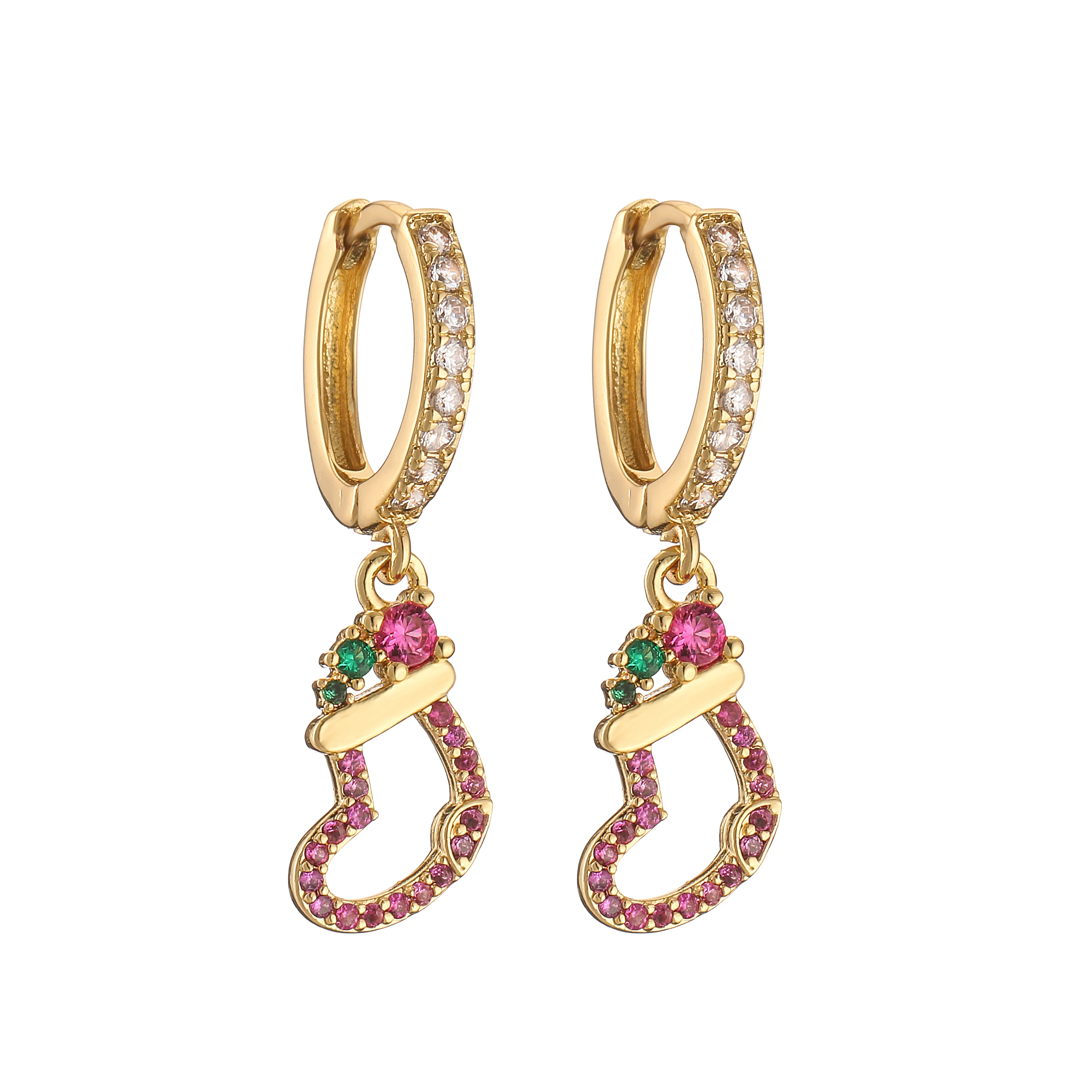 HECHENG,Christmas Zircon Small Earrings for Women Cute Christmas Earrings for woman Gifts Wholesale