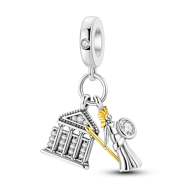 Beautiful 925 Sterling Silver Athena Arc De Triomphe Charm Fit Pandora Bracelet Women's DIY Classic Jewelry Accessories