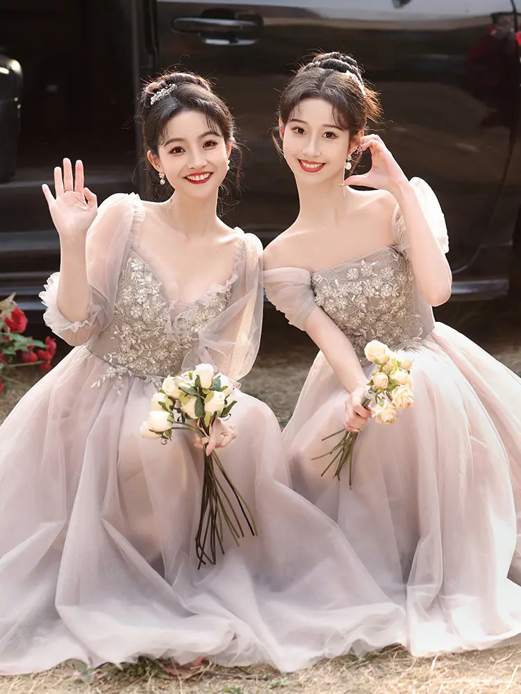 Sukienki dla druhen na wesele, eleganckie aplikacje, krótkie rękawy, sukienki na imprezy, letnie sukienki damskie, sukienki wieczorowe w kształcie litery A na występy.