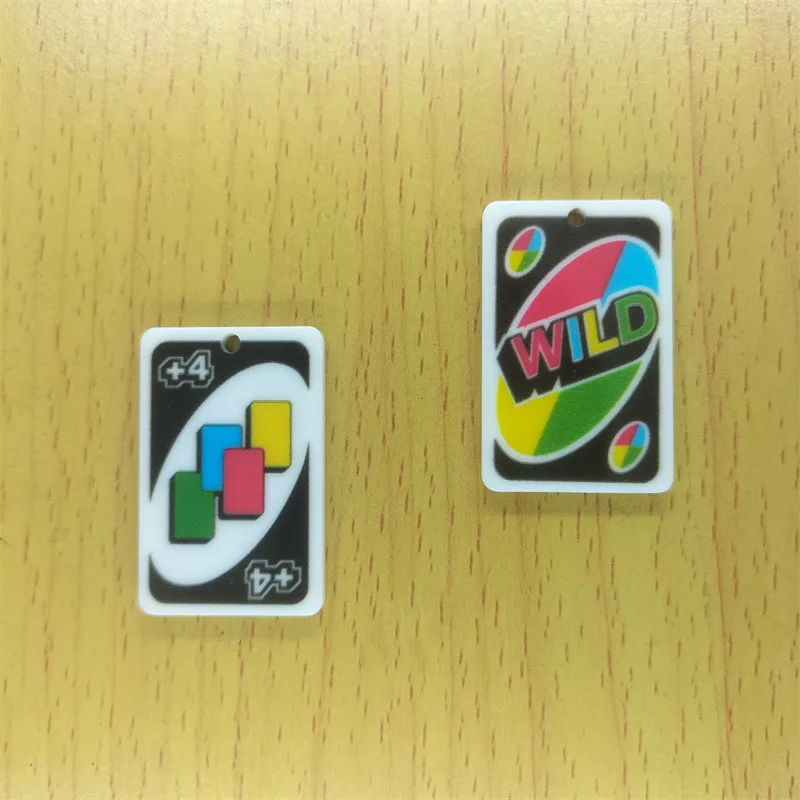 

10pcs Acrylic Square Charms Cartoon Board Game Ccards Charm Pendant DIY Earrings Necklaces Key Chain Jewelry Making Accessories
