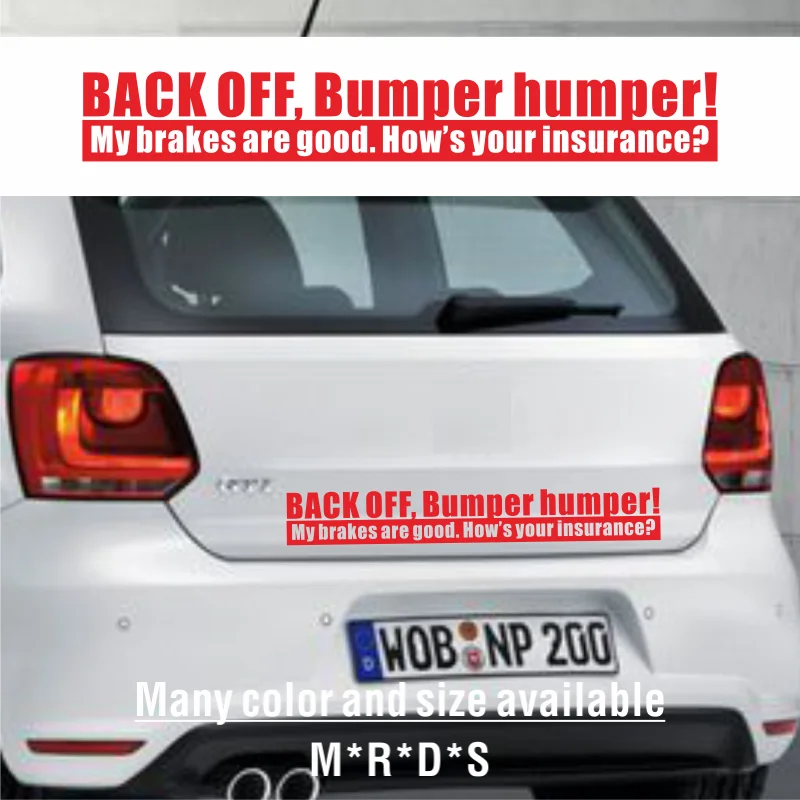 

BACK OFF BUMPER HUMPER Tailgate Funny Car Truck Window Vinyl Decal Sticker Decorative Car Accessories Decals #147