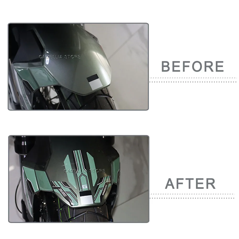 Motorfiets Voorspatbord Sticker 3D Epoxyhars Waterdichte Bescherming Sticker Motorfiets Accessoires voor Zontes 368G 2025