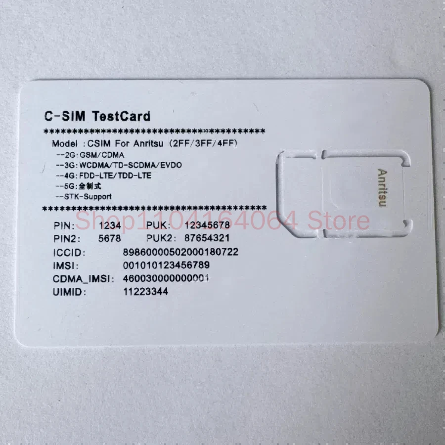 4G LTE Test Card FDD-LTETDD-LTE Communication Network, Rhodes CMW500LTE Test White Card 8960 Card