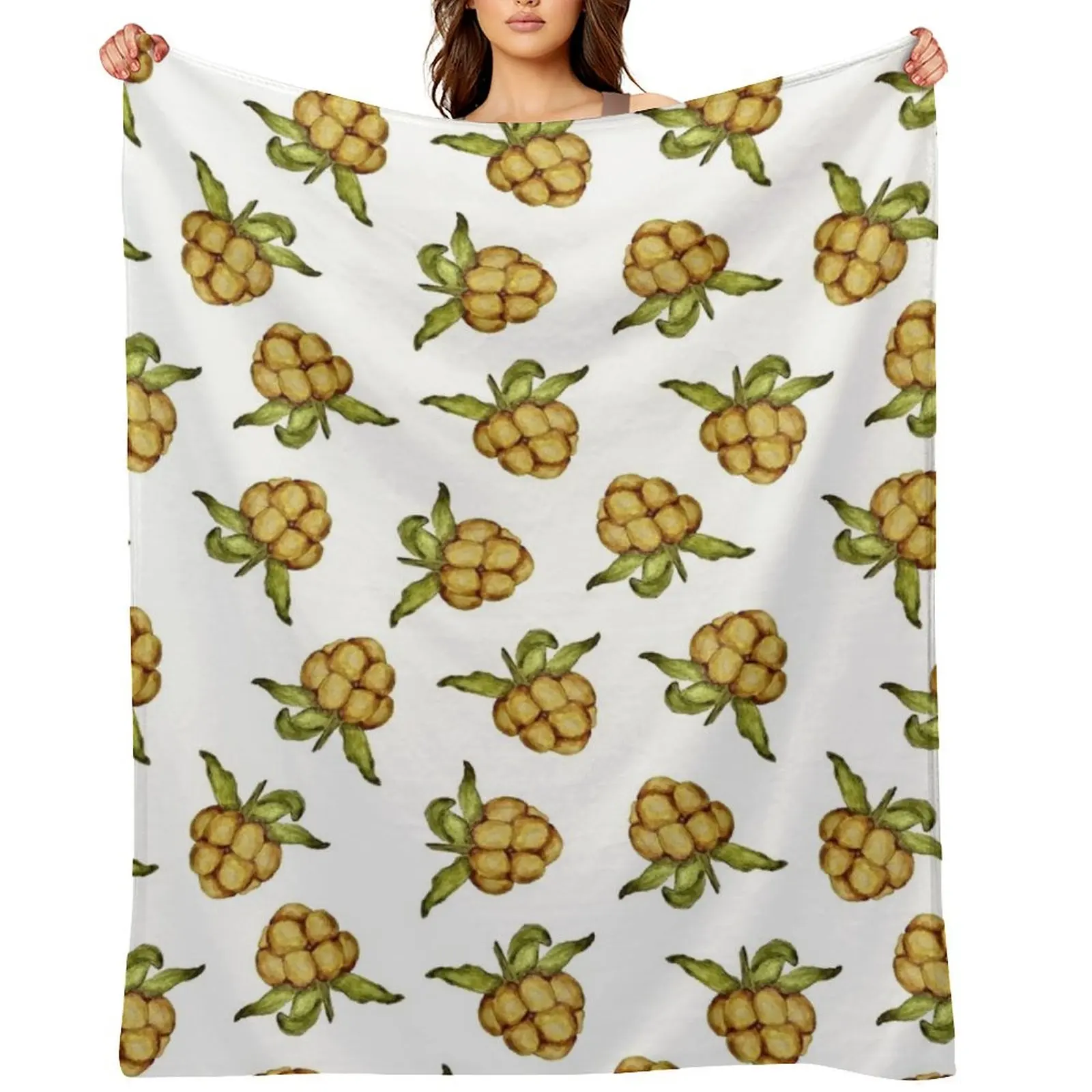 

Salmonberry repeating pattern Throw Blanket Multi-Purpose Sofa Throw Fashion Sofas Plush Blankets