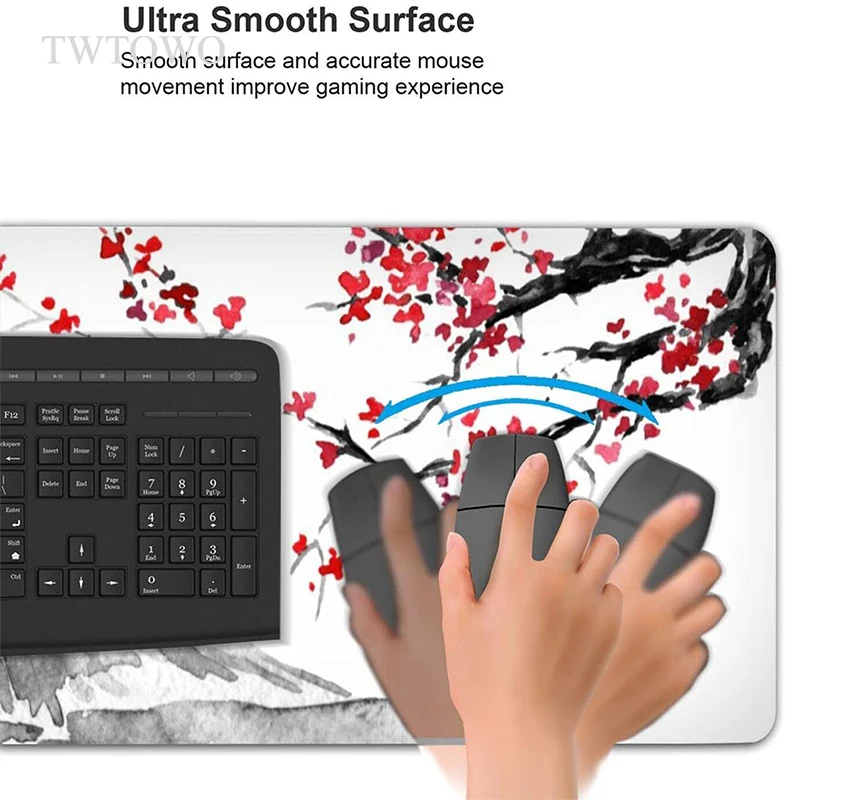 Tappetino per Mouse in stile giapponese Mount Fuji Cherry Blossom Bird Sakura Gamer XL tappetino per Mouse grande XXL tappetino per scrivania s tappetino in gomma naturale