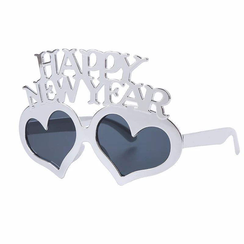 Gafas de corazón para fiesta de Feliz Año Nuevo, accesorios de fotografía, decoraciones divertidas, gafas de corazón para adultos y niños