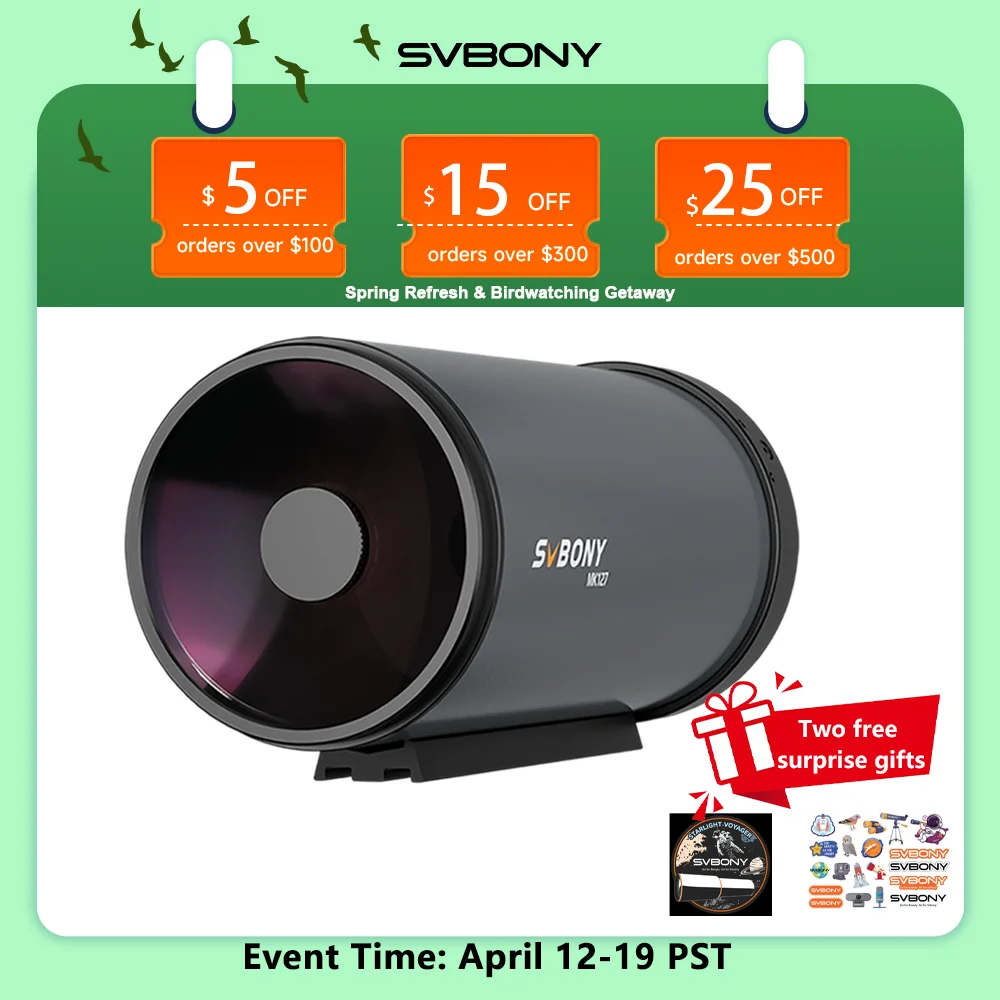 

Svbony MK127 Maksutov Cassegrain Telescope OTA 127mm f/11.8 Portable Grab-and-Go Design for Lunar Planetary Nebula Observation