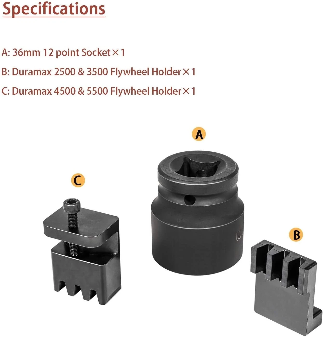 TML Flywheel Locking Tool with 36mm 3/4’’ Socket for 6.6L Duramax Auto Tools Professional