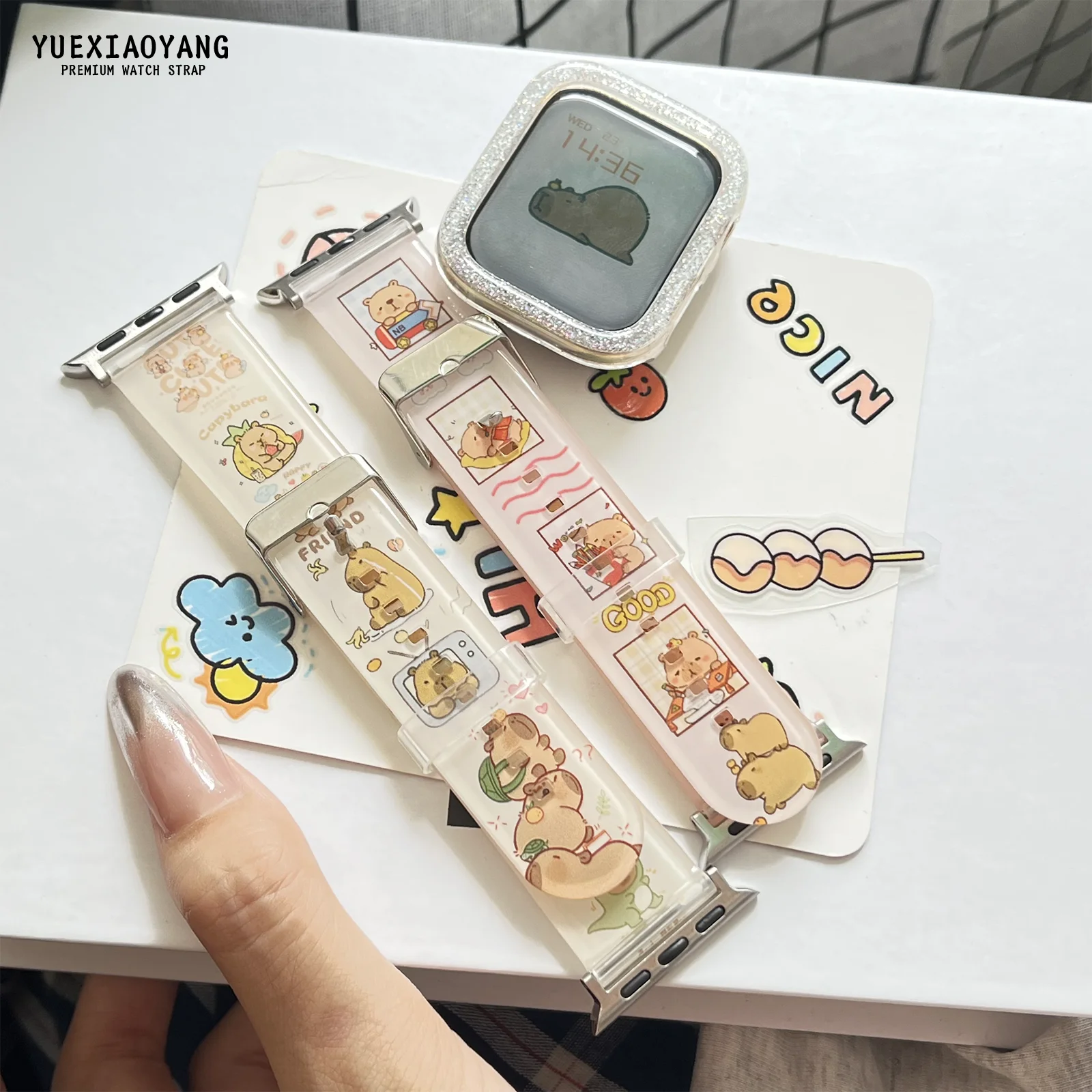 

Capibara watch strap for Apple Watch 11 10 9 8 7 Silicone Band Replaceable Bracelet for iWatch 46mm 44mm 42mm 41mm Watchband