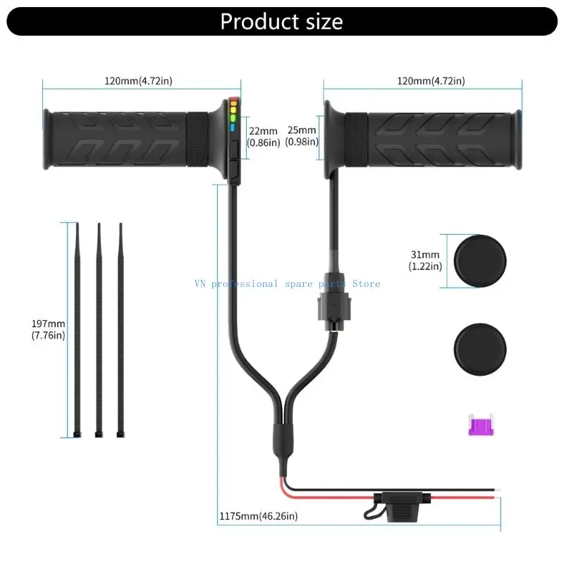 41XA Motorcycle Electric Bike Handle Grips Heated 5 Level Adjustment Universal Application Heated Grips with Memory Function