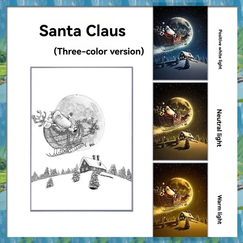 AB07 HOT HD Immagine Decorazioni Lampada Spina USB Bella città Vista notturna Casa Lunetta stretta Albero di Natale