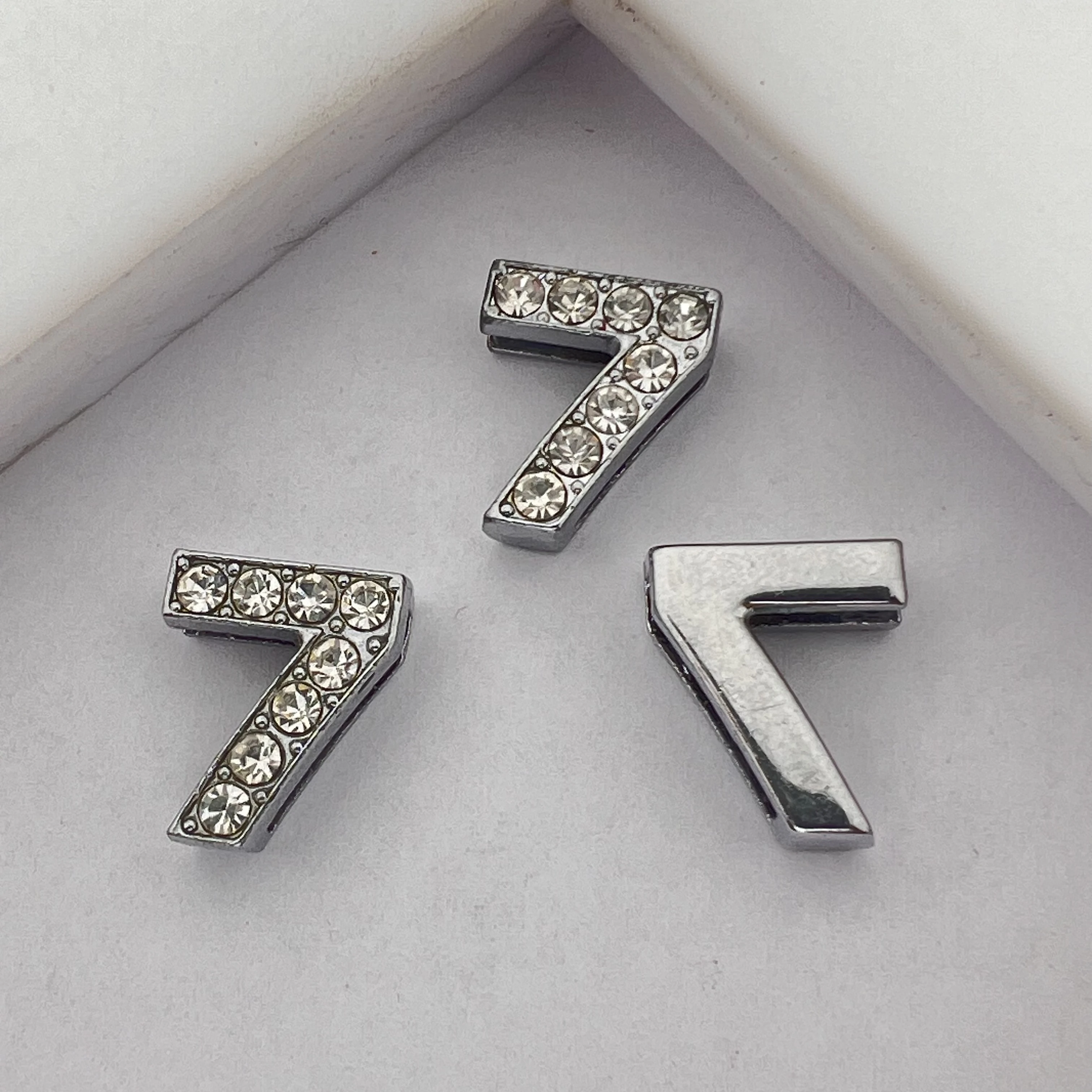 1pc 11mm Rhinestone Slide Letter Charms For Jewelry Making Women Bracelet The Number 7 Leather Collar Pet Necklace Accessories