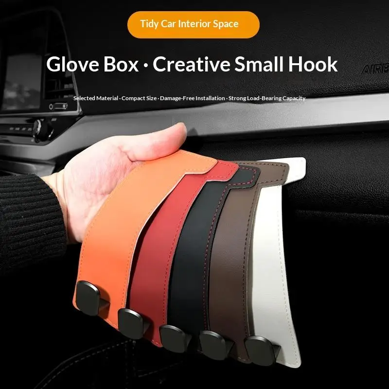 Car Passenger Seat Glove Box Hook Set 4 Pack Multi Purpose Hangers for Interior Modification and Storage for Bags and Items
