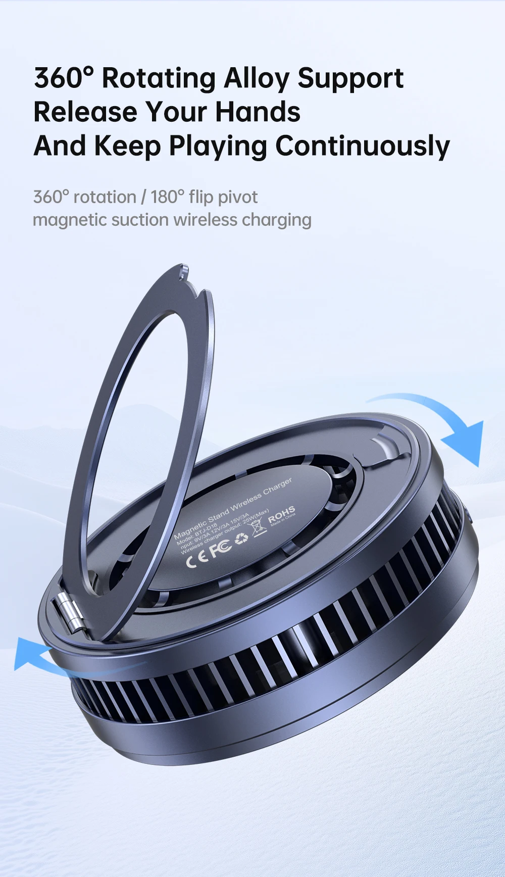 QI2 Magnetic Stand Refrigeration Wireless Charger 25W Fast Charging Ice Cooling MacSafe Car Phone Holder Bracket For Phone
