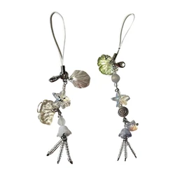 Unique Jellyfish Star Pendant Phone Strap Lanyard Tassels Keychain Strap Backpack Charm Accessories Car Keys Decoration