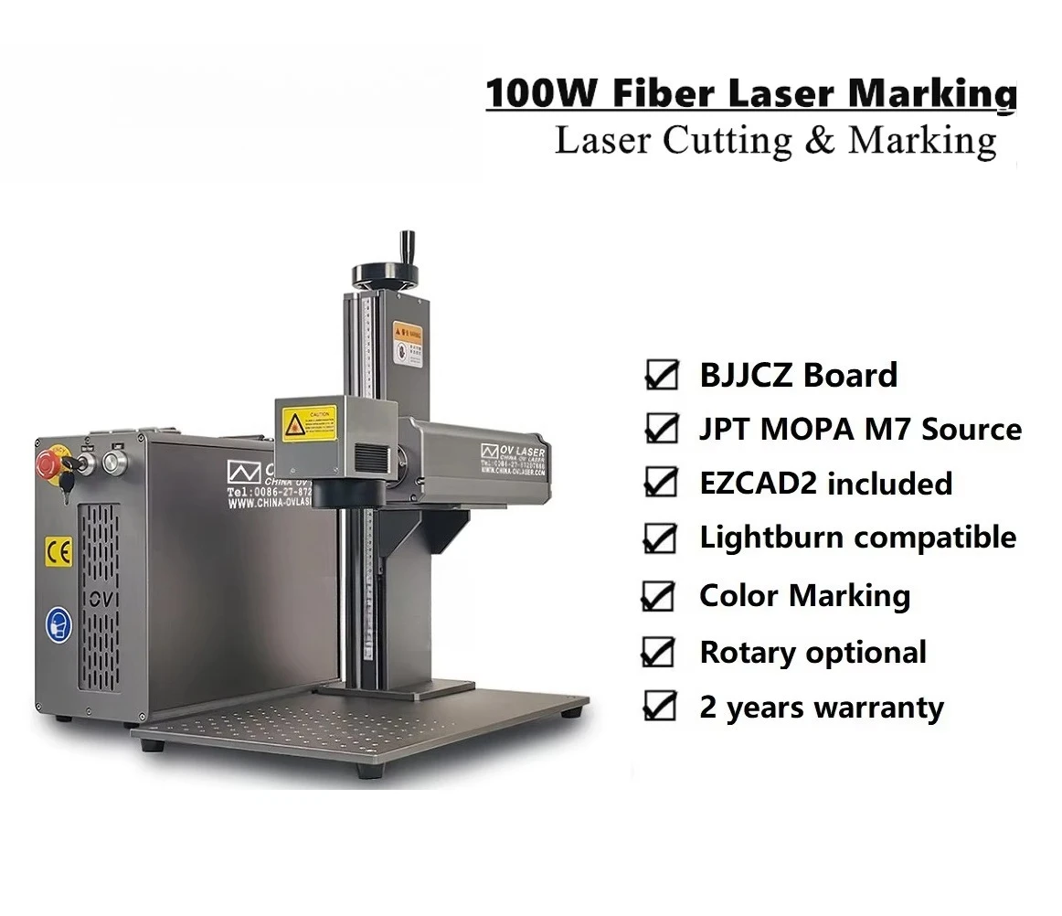 Lightburn JPT Mopa M7 Fiber Laser Marking Engraving Machine 50W 60W 100W Metal Color Coding on Metal - view 3