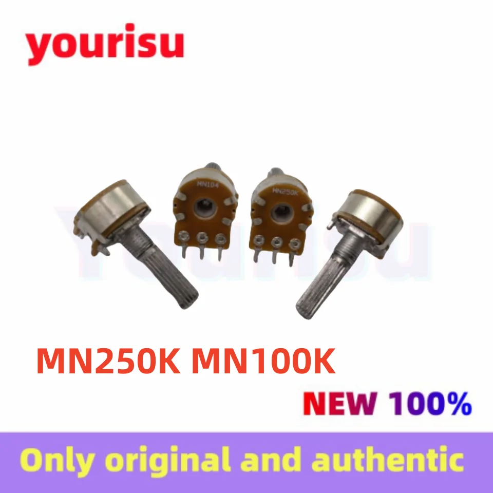 1Pcs/Lot 16 type dual balanced potentiometer MN250K MN100K MN104 MN254 6-pin dual with midpoint zeroing 25MM flower stem