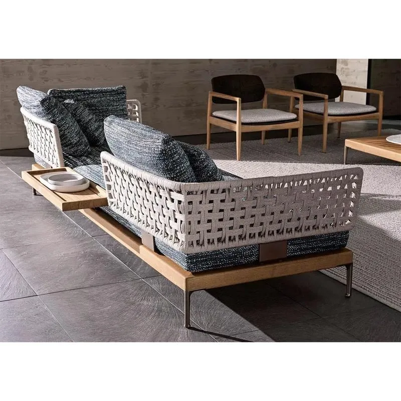 Luxury Handwoven Rope Outdoor Sofa Set for Garden Courtyard Patio High End Furniture