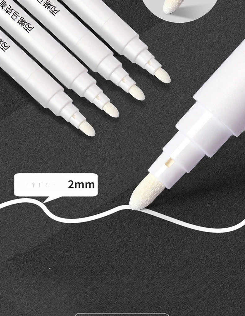 

1/3/5 Pcs Student-specific white acrylic marker for sketching, highlighting, and oil-based quick-drying painting brush