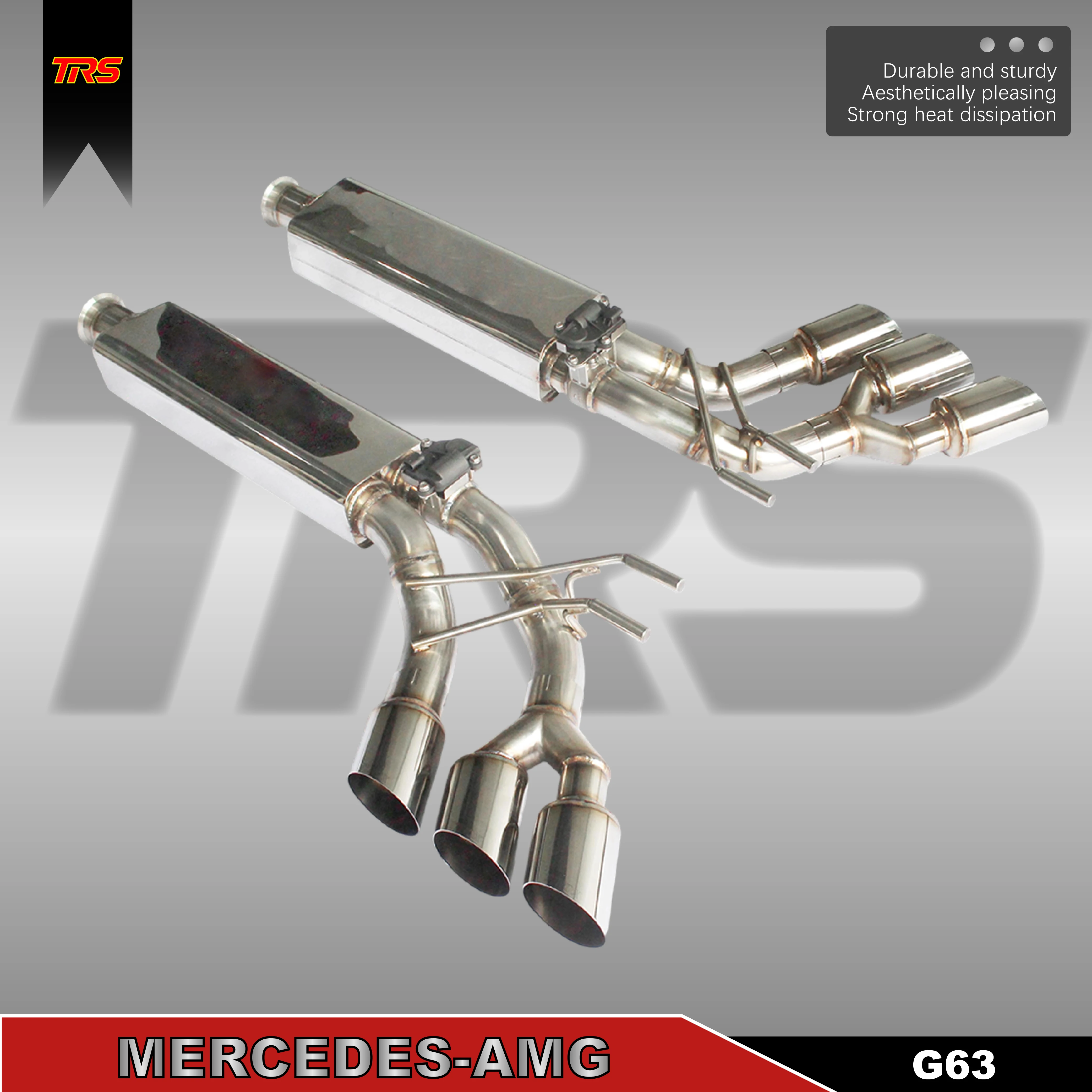 Off-Road Titanium Valvetronic Exhaust for W463 4.0L V8 SUV - Quad Mode, Carbon Tips, Direct Bolt-On