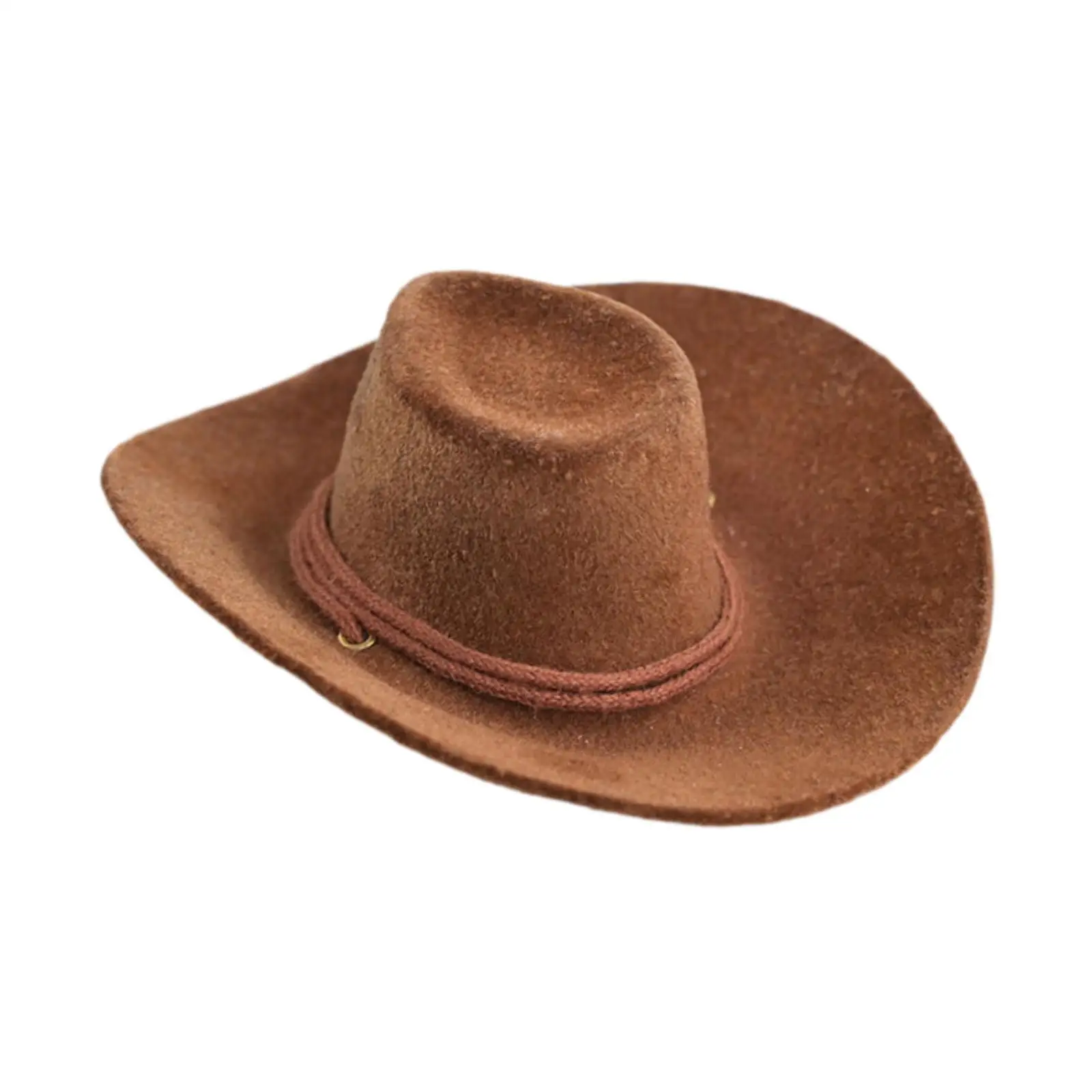 1/6 Scale Flocked Cowboy Hat Miniature Accessory for 12 Inch Action Figure Dressing