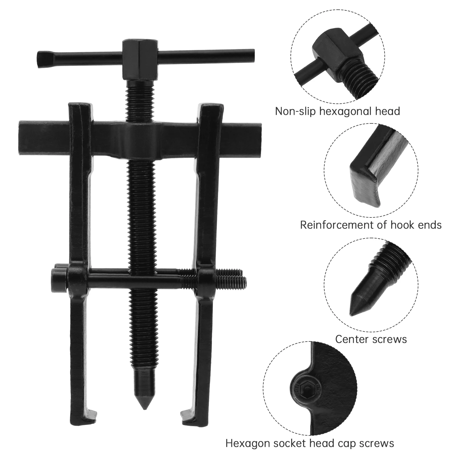 6 Inch Two-claw Adjustable Bearing Puller High Carbon Steel Pump Removing Tool Kit for Removal Bearing Gears Pulley Flywheel