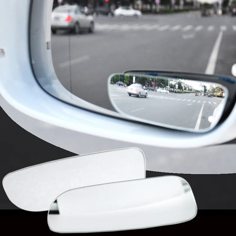 2PCS Car Blind Spot Mirror Adjustable 360 Degree Frameless Rearview Wide Angle Round Convex for Parking Rear View Mirror