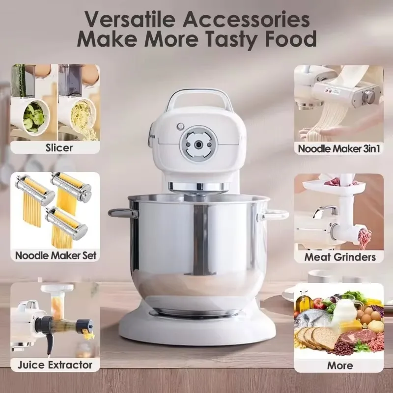 Commercial Stand Mixe with  Certified and Aluminum die casting, Kitchen Electric Mixer Metal Food Mixer with Stainless Steel