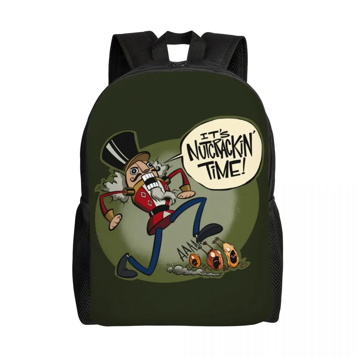 

Nutcracker Nutcrackin Time Backpacks for Men Women Water Resistant School College Xmas Christmas Presents Bag Printing Bookbags