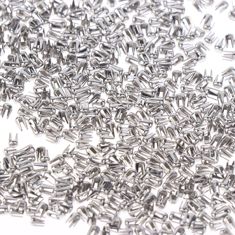 500Pcs Spikes Rivets Four Claw Nails DIY Metal DIY For Clothing Garment Nailed Beads Machine Accessories 3*2.3mm