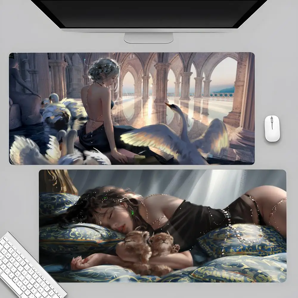 アニメゴーストブレードマウスパッド 80 × 40 センチメートル XL Lockedge アニメーションオフィスコンピュータデスクマットテーブルキーボードビッグマウスパッド