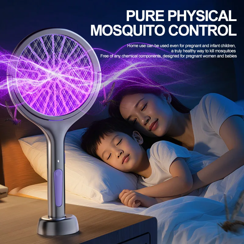 Mosquito Swatter Foldable and Retractable Electric Mosquito Swatter Home 2-in-1 USB Rechargeable Mosquito Repellent killer - Image 3