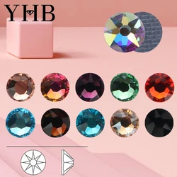 YHB 2088 High Quality 16cut 8 large 8 small 16facet Glass Crystal Stass Flatback Hotfix Rhinestones  For Bag Shoes DiY  Nail art
