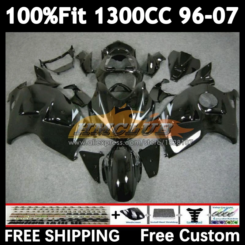 Body For SUZUKI Hayabusa GSXR 1300 black stock GSXR1300 96 97 98 99 01 36No.56 GSXR-1300 2002 2003 2004 2005 2006 2007 Fairing