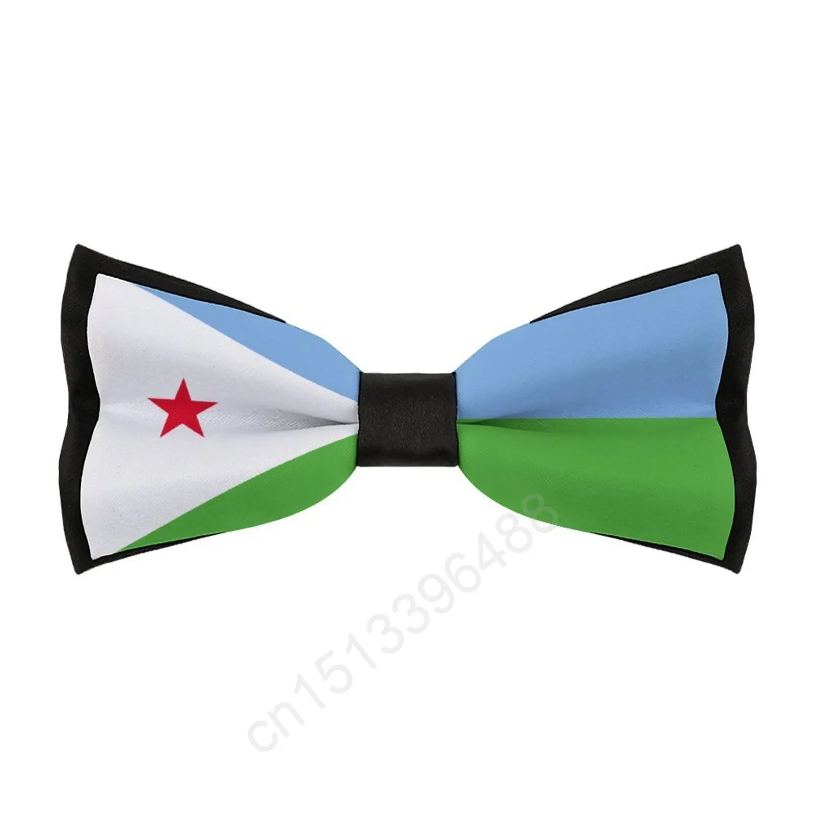 New Polyester Djibouti Flag Bowtie for Men Fashion Casual Men's Bow Ties Cravat Neckwear For Wedding Party Suits Tie