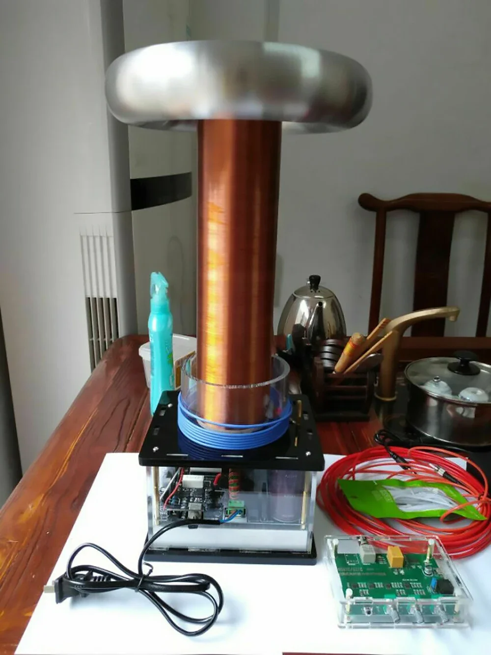 Big 220V Tesla electric coil induction arc music Tesla coil big pulse