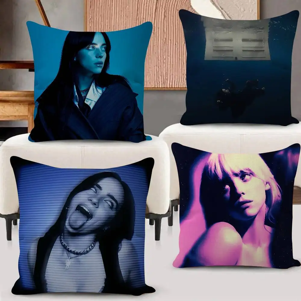 B-Billie E-Eilish-es Singer Pillow Case Fashion Square Pillowcase Bedroom Sofa Room Ins Decoration Leisure