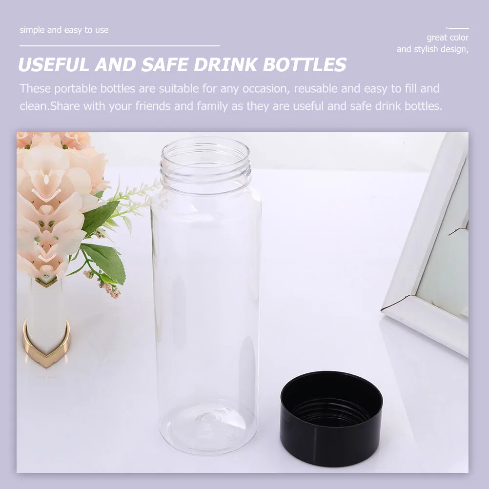 

10 pcs Beverage Dispensers Empty Round Plastic Bottles for Juice Beverages Clear PET Containers Sturdy Transparent