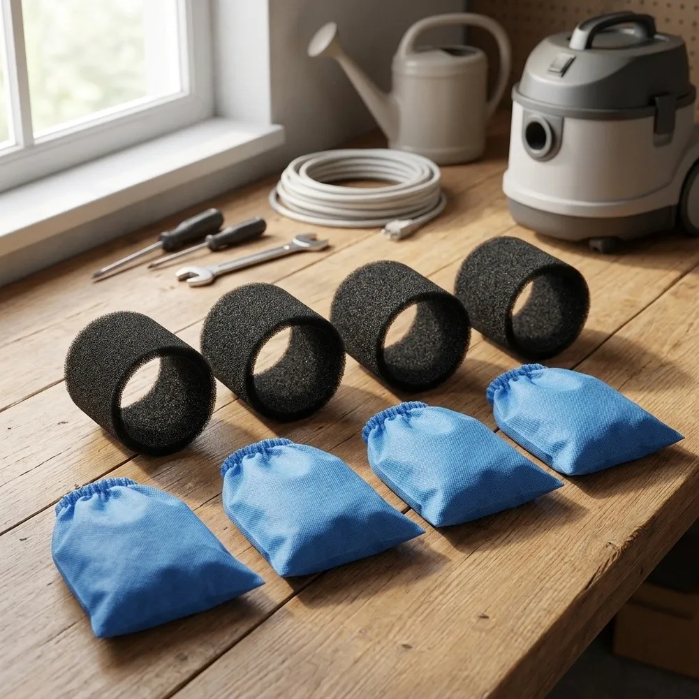 4 Pack Fabric Dust Bags Filter Cotton Motor Protection Cover For MV1WD1WD2WD3 Vacuum Cleaner Replacement Parts Accessories